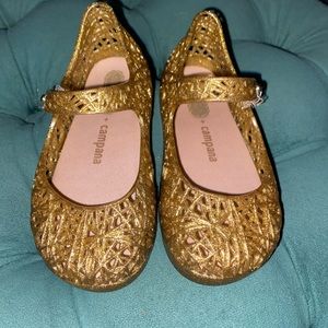 Gold Mini Melissa + Campana glitter Jellies